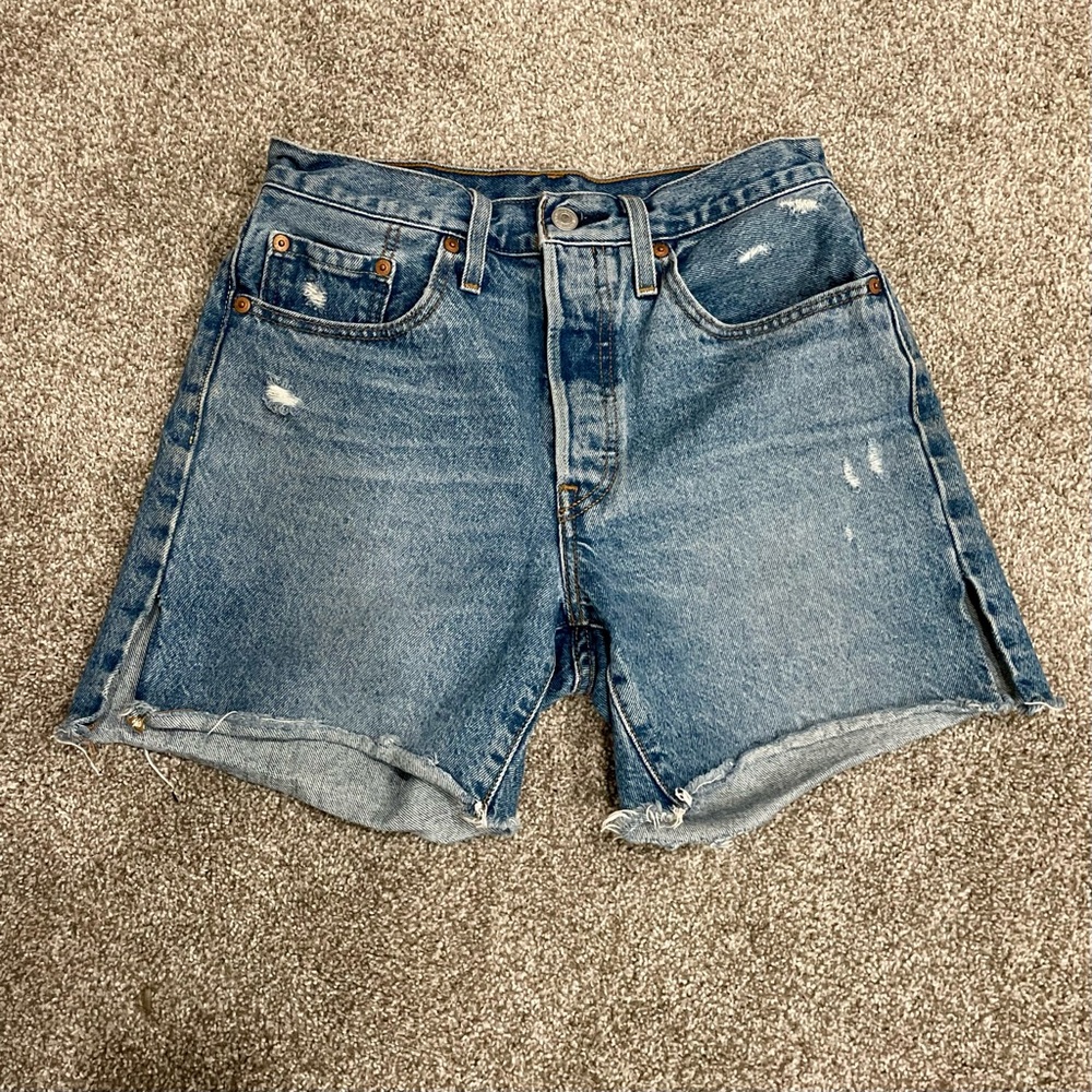 Levi’s mid length jean shirts